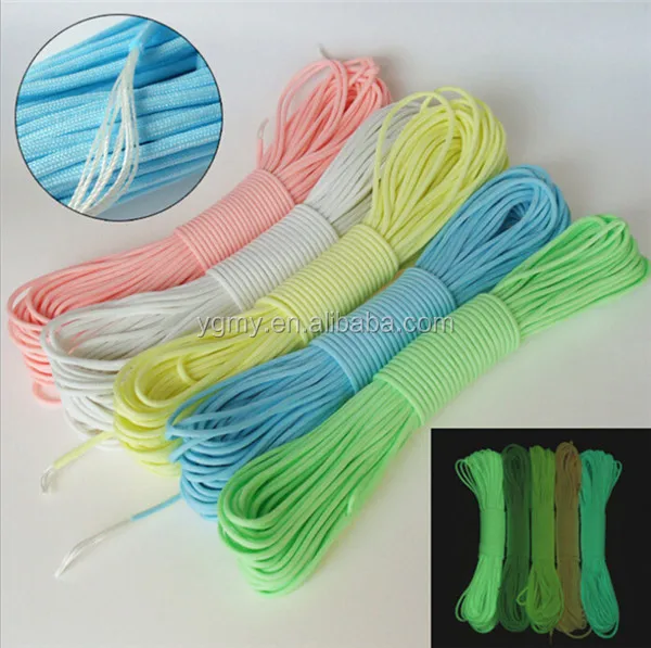 10FT Paracord Parachute 9 Cord Strand 550Lb Glow in the Dark Nylon Outdoor 