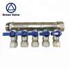 Green Copper Water Manifold Thermal Acuators For Home Floor Heating System