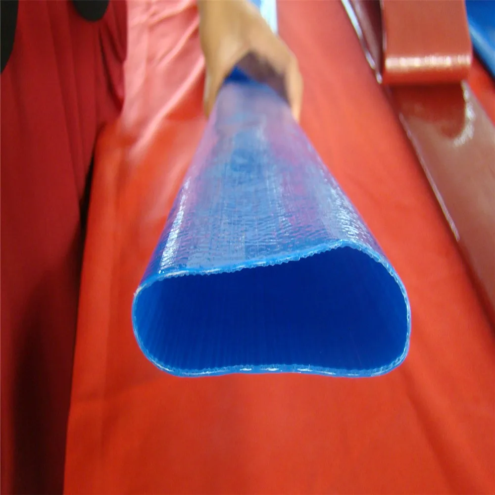 China supplier RedYellow and Blue Color PVC Heavy Duty Layflat Discharge HoseAgriculture Lay Flat Hose Pipe