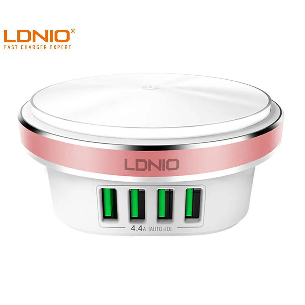 LDNIO A4406 4 USB Ports Desktop Home Charger Mobile Phone Charger With LED Light Use As Night Light For Huawei/Xiaomi/iPhone