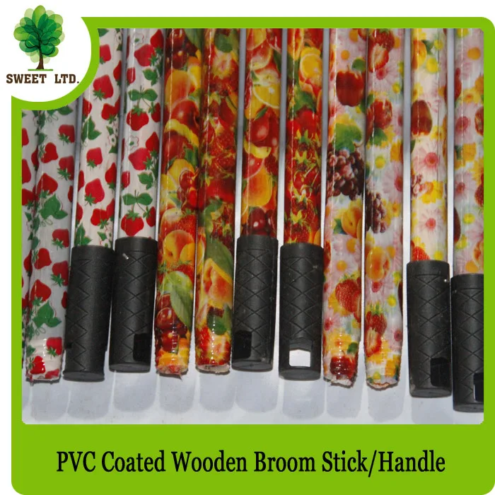 Sweep Floor Machinery Make Broom Pole Plastic Cover Broom Wooden