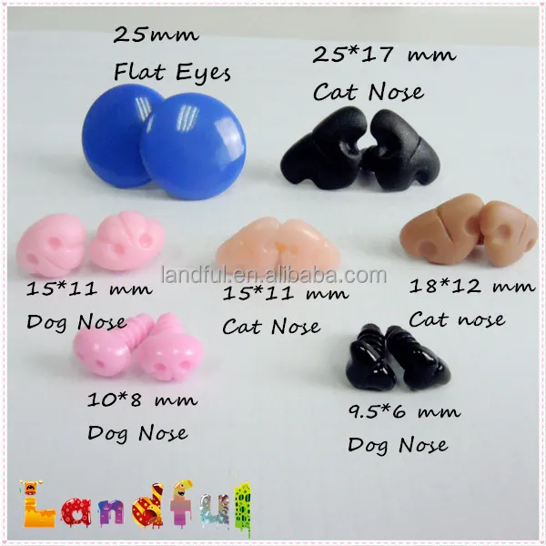 16/×19mm 100 Pieces Plastic Bear Dog Nose Teddy Bear Doll Animal Puppet Crafting Nose Buttons with Washers