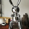 famous modern art sculpture 304 stainless steel jeff koons rabbit sculpture for home decoration
