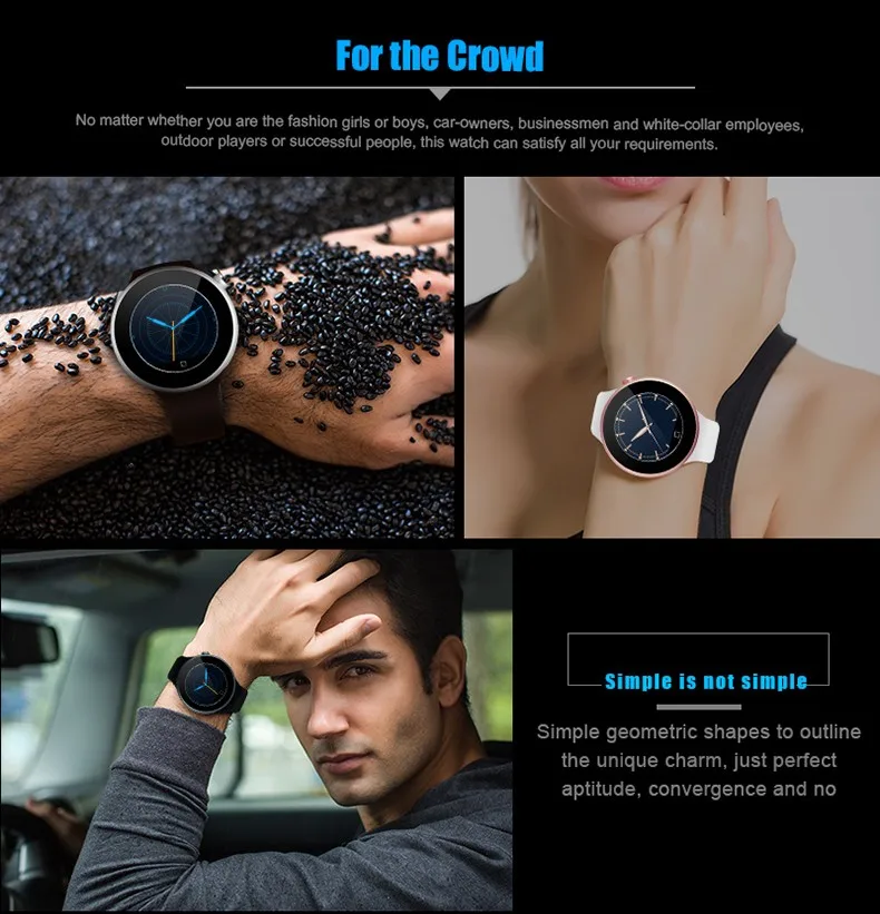 C1 Smart Watch 1.22 Dual Bluetooth IP67 Waterproof Heart Rate Monitor Siri Gesture Control Remote Camera for Android iOS