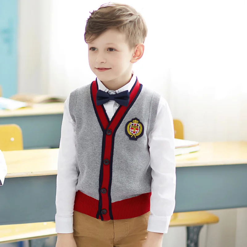 Knitted School Cardigan age 3-13 Uniform Red Grey Black Navy Jumper Buttons NEW