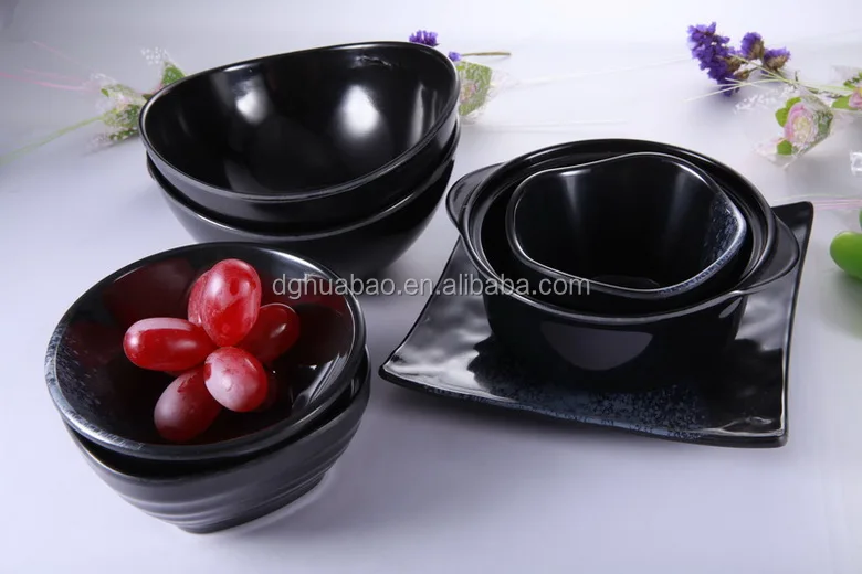 Japanese tableware /black Sushi dinner set/Japanese imitation porcelain glass  tableware