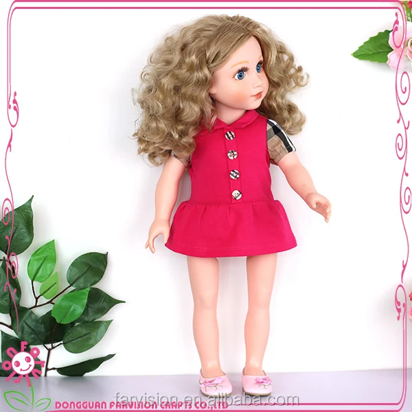 European Short Hair 18 Inch Cloth Body Doll 18" Vinyl Doll For Kids
