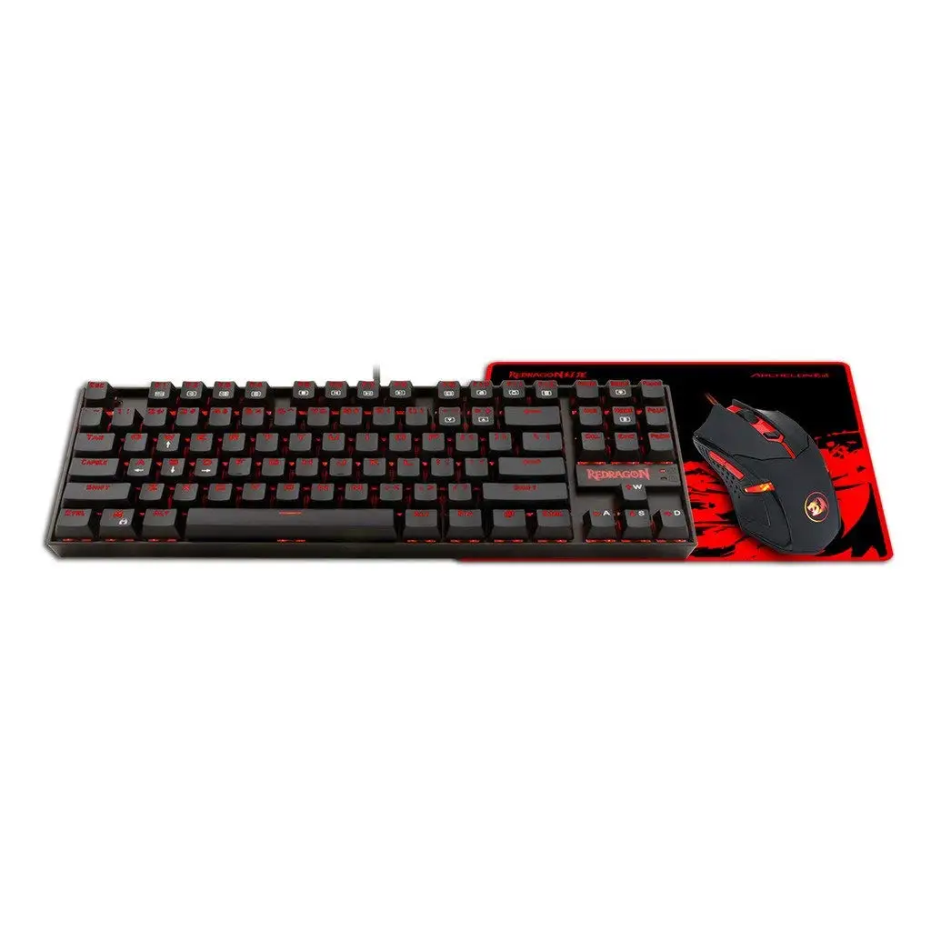 Redragon K552-BA LED light 87 Keys Gaming Keyboard Mouse And Mouse Pad Gaming Combo