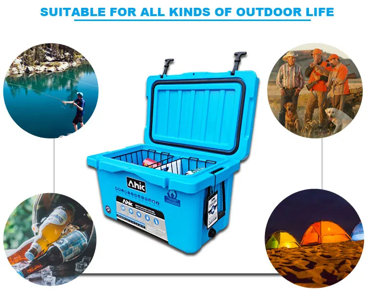 Ahic 45 Qt Food Grade Material Lldpe Rotomolded Coolers For Food With