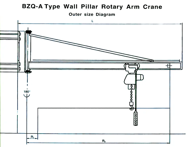 High Load Cantilever Type 2 Ton Jib Crane For Glass And Natural Stone Machinery