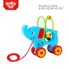 Toddler Preschool String Pull Along Elephant Beads Wooden Toy