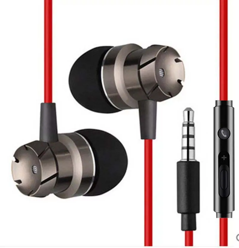 Hot Sale 3.5mm Inear Metal Earphone Wired Hifi Stereo Bass Earphone