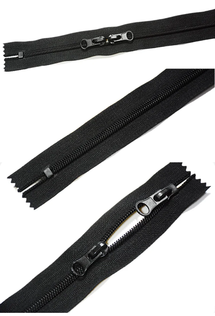 Custom Zip Plastic Nylon Double Ended Zipper With 2 Slider Two Way Head ...