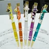New arrival high quality 10 color ball pen liquid floating school learn utensil Many Color flower ball pen