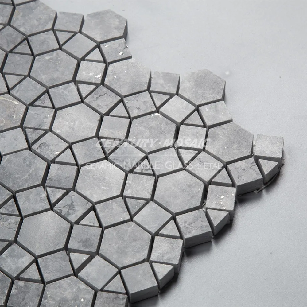 新到货巴比伦灰色向日葵图案灰色大理石马赛克瓷砖