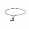 Stainless Steel Bracelet Rose Gold Children Diamond High Heel Shoes Charms Pendant Adjustable Silver-tone Rose Gold Bracelets