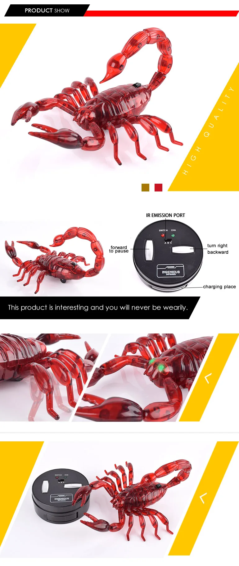 クールなデザイン赤いサソリおもちゃプラスチックリモコンrc昆虫卸売価格 Buy Rc 昆虫 Rc 動物 プラスチックサソリのおもちゃ Product On Alibaba Com