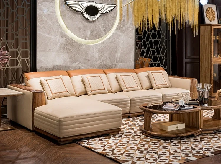 Modern Designs Luxury Home Furniture L Shaped Corner Sofa Set