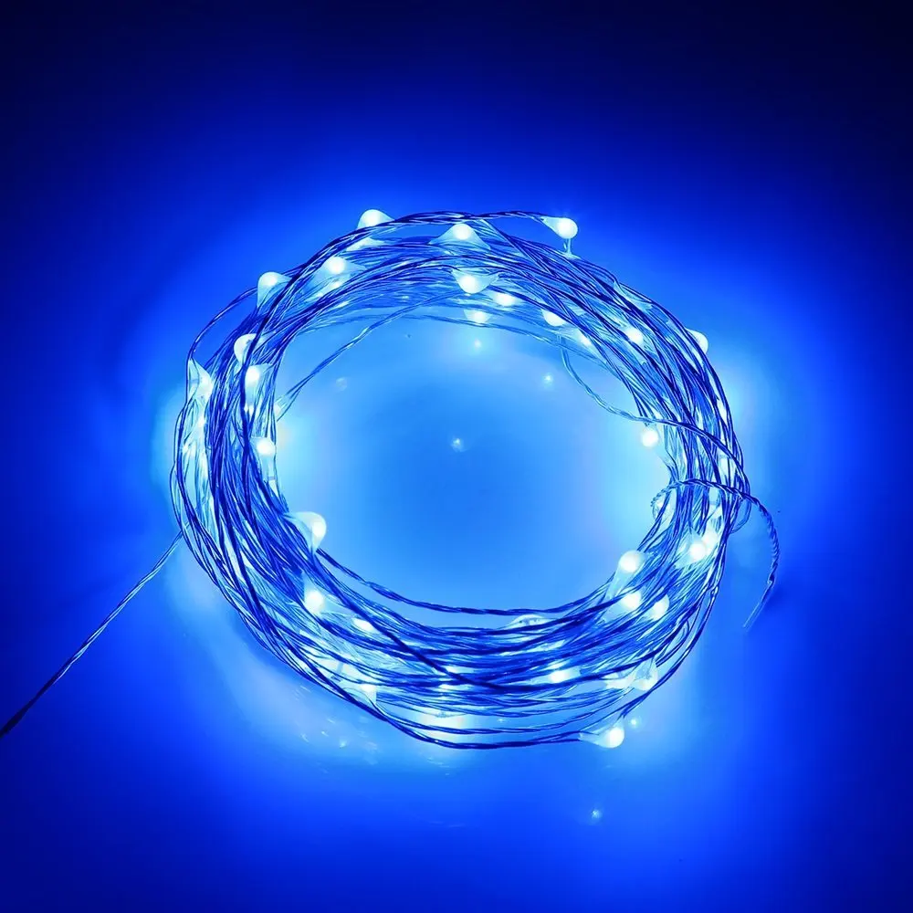 Buy Welsun 5m Led String Lights 50 Led Copper Wire Fairy Light Wedding Party Decoration Led String Fairy Lights Battery No Batteries 1pcs Color Blue In Cheap Price On M Alibaba Com