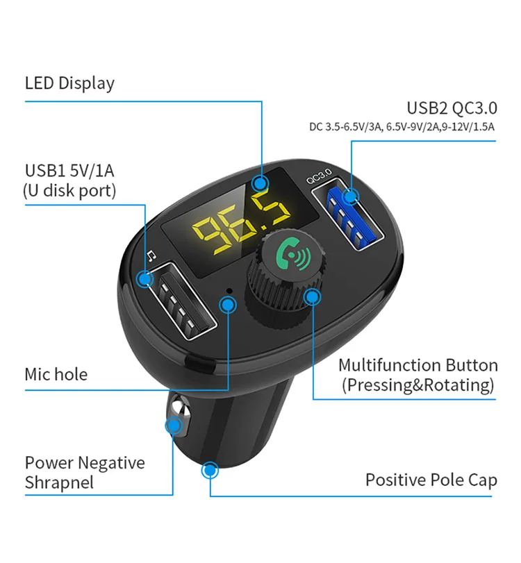 bt23 wireless car fm transmitter
