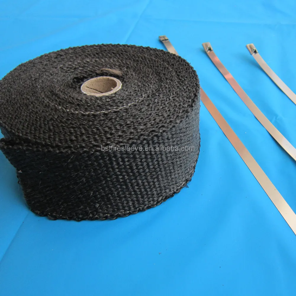Black Engine Header Wrap Fiberglass Exhaust Pipe Wrap Tape Buy Black