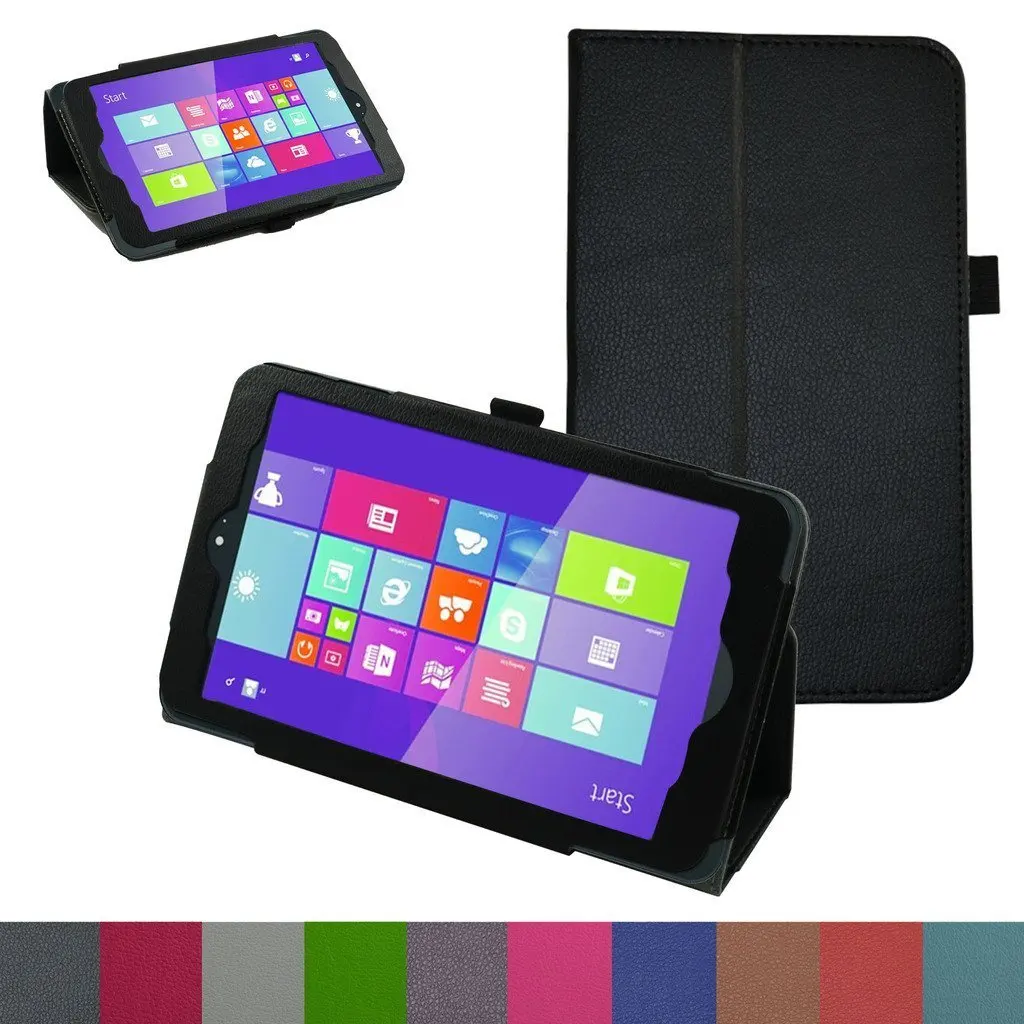 Mama Mouth PU Leather Folio 2-folding Stand Cover for 10" Windows 10 by Fusion5 / 10" 32GB Windows Tablet PC from Fusion5 / 10" Tablet Windows PC from Fusion5,Black