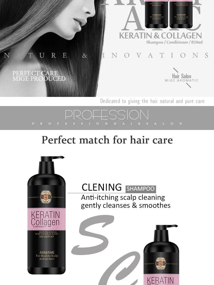 Armame Hair Care,Keratin & Collagen Shampoo/conditioner,Moisturizing