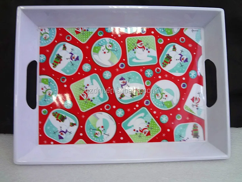 Christmas Theme Melamine Large Serving Trays For 2016