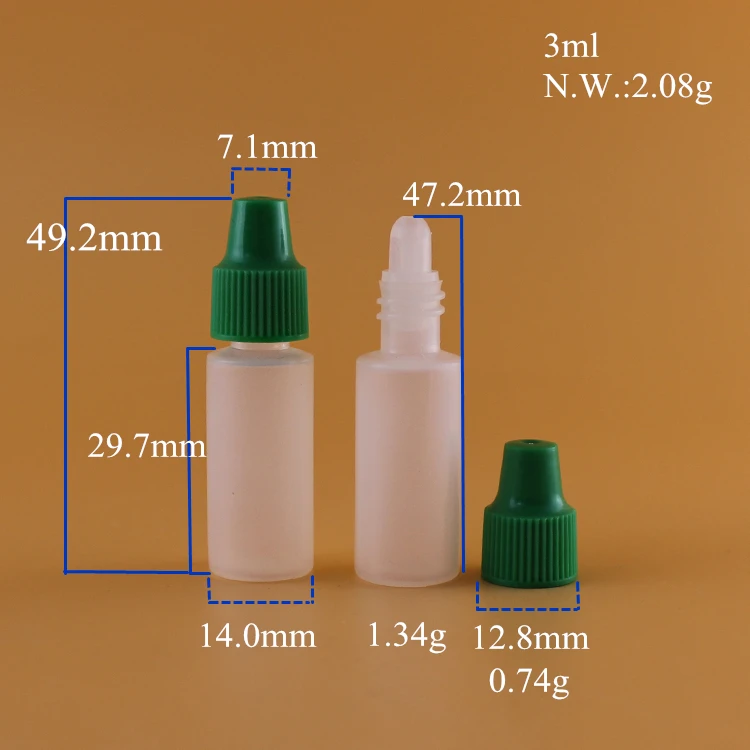 Fda Approval White Sterile Pe Empty 3ml Plastic Eye Dropper Bottle