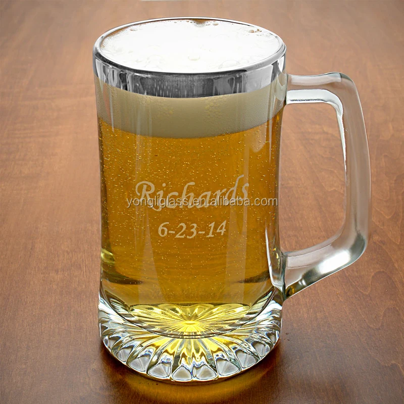 Custom made beer steins ,German beer glass ,diy printing big glass beer mug