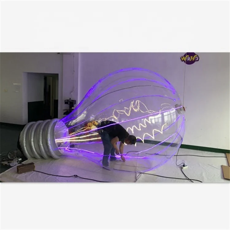 4m Led Transparent Inflatable Light Bulb Shaped Balloon,Replicate