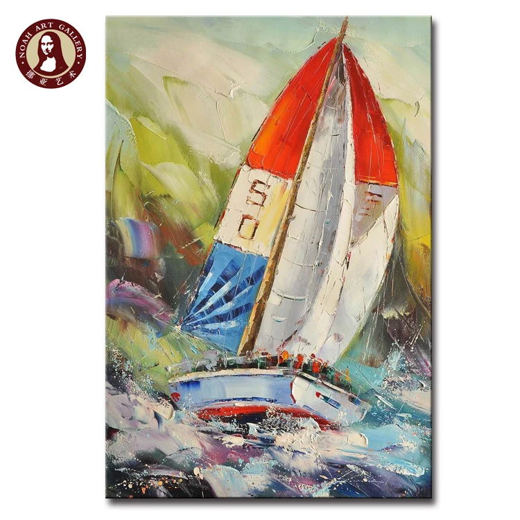 重いテクスチャ美しい油絵のボート塗料用家の装飾 Buy ボートのペンキ のヨットの油絵 油絵の船とビーチ Product On Alibaba Com