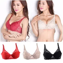 Sexy Women Lace Push Up Bras 5/8 Cup Coverage Gather Brassiere Underwire Bra