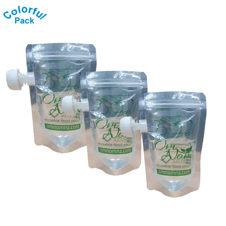 Custom Laminated Stand Up Pouches Baby Food Liquid Water Bag Zip Lock