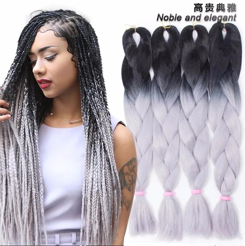 Synthetic Hair Extension Ombre Color Afro Yaki Straight Jumbo