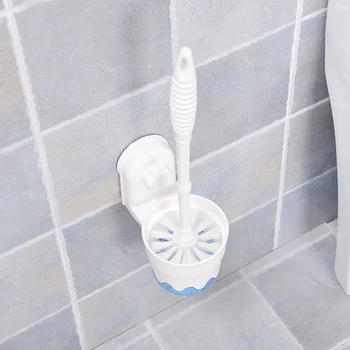 2 In 1 Wall Mounted Bathroom Toilet Brush Set Suction Cup 2 In 1 Wall Mounted Bathroom Toilet Brush Set Suction Cup Hanger Plastic