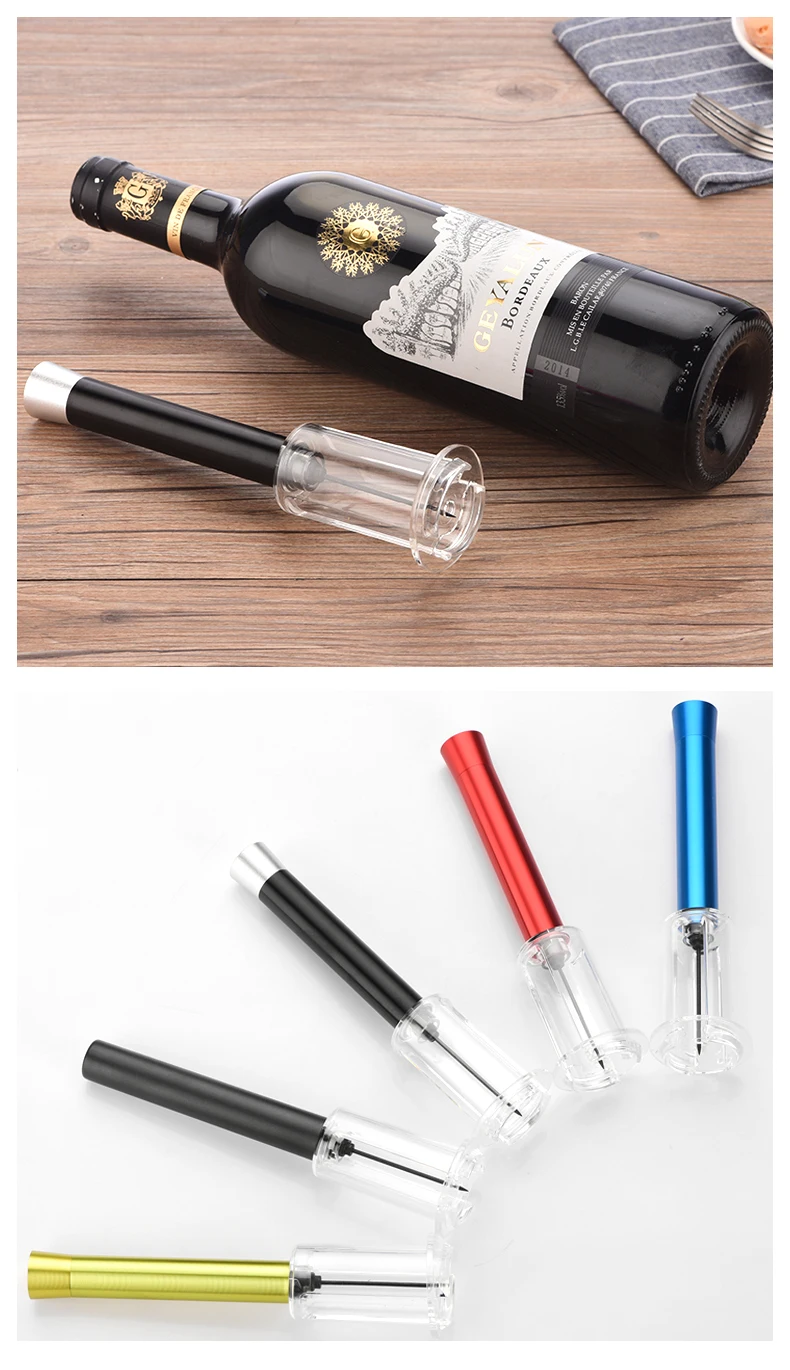 Plastic Air Pressure Wine Bottle Opener Corkscrew With Gas Needle