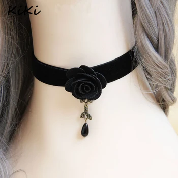 black satin choker necklace