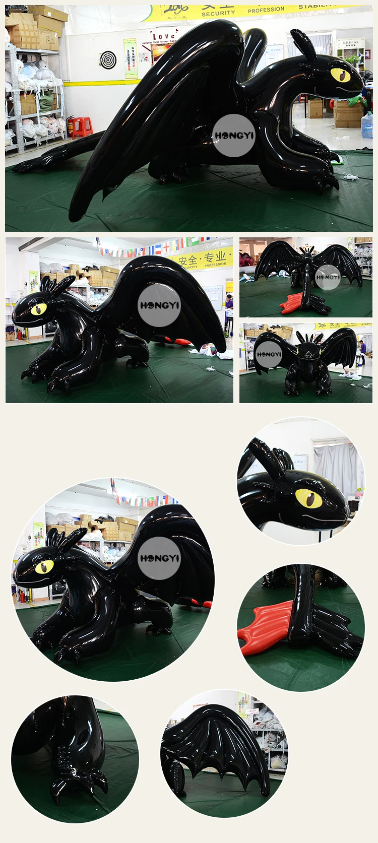 Giant Large Wings Tpu Inflatable Black Dragon For Advertising Toy Buy