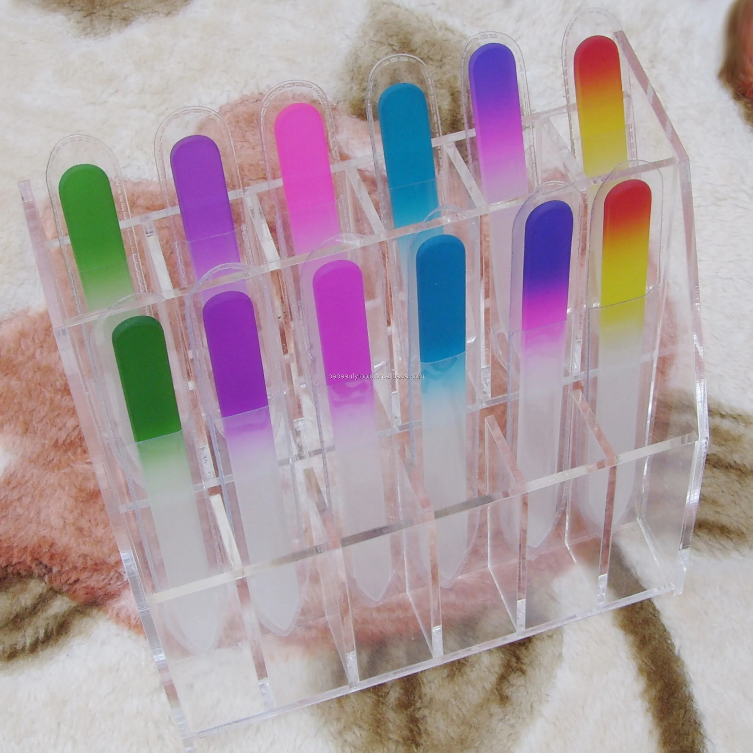 Customized Premium Acrylic Display Organizer For Crystal Nail Files 12