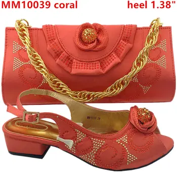 coral handbag and shoes