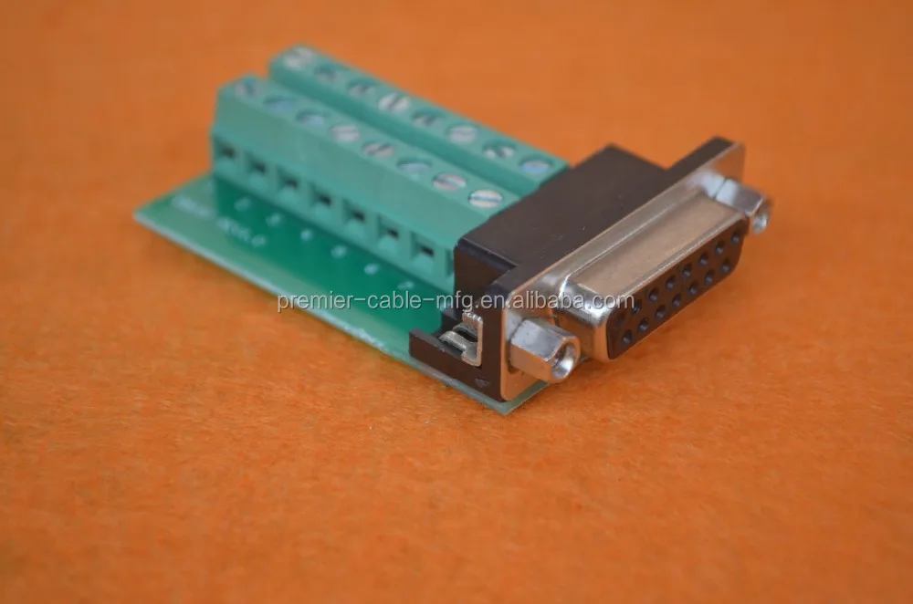 D-sub VGA DB15 Mâle 3Row 15Pin Plug To Terminal Breakout Board Connecteur