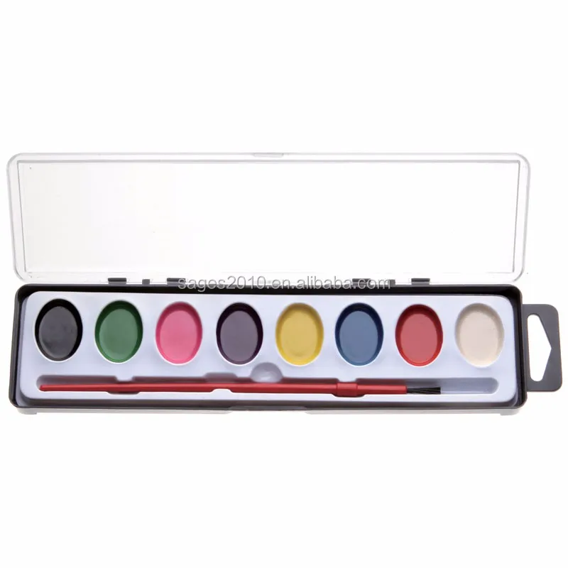 8 Watercolor Paint Set Portable Travel Water Color Paint Set With Water