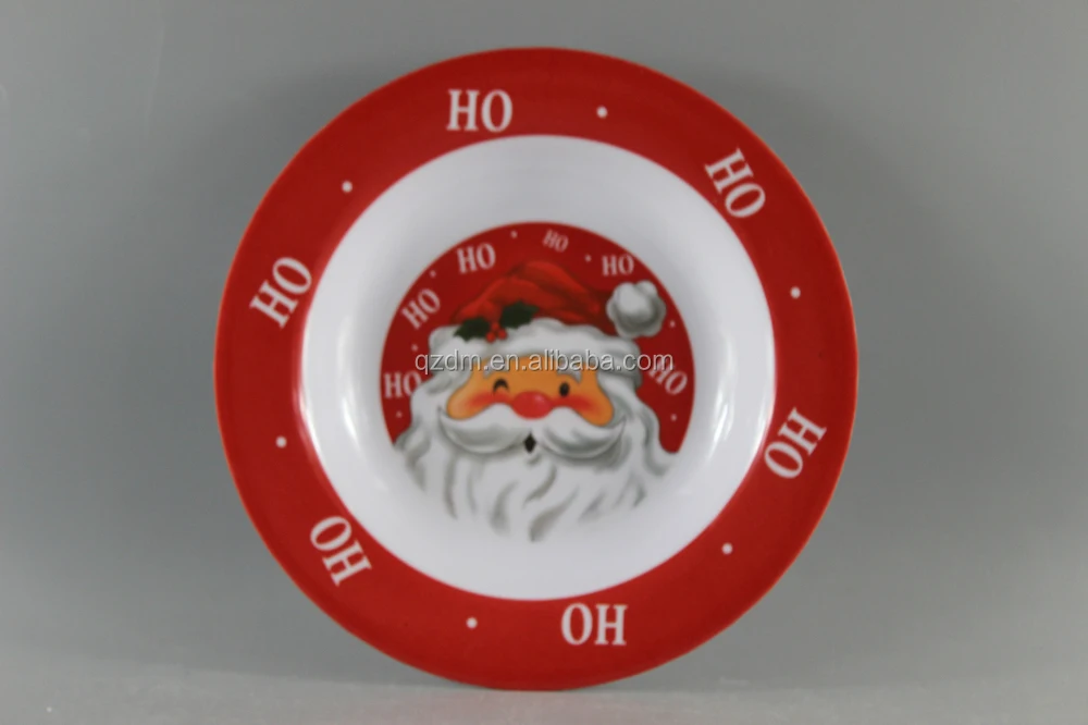 Christmas Melamine Deep Plate/Xmas Cheap Melamine Soup Plate