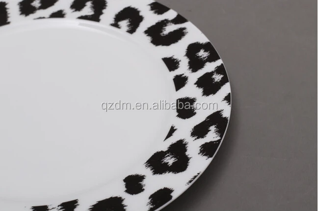 Popular Leopard Print Melamine Round Plates