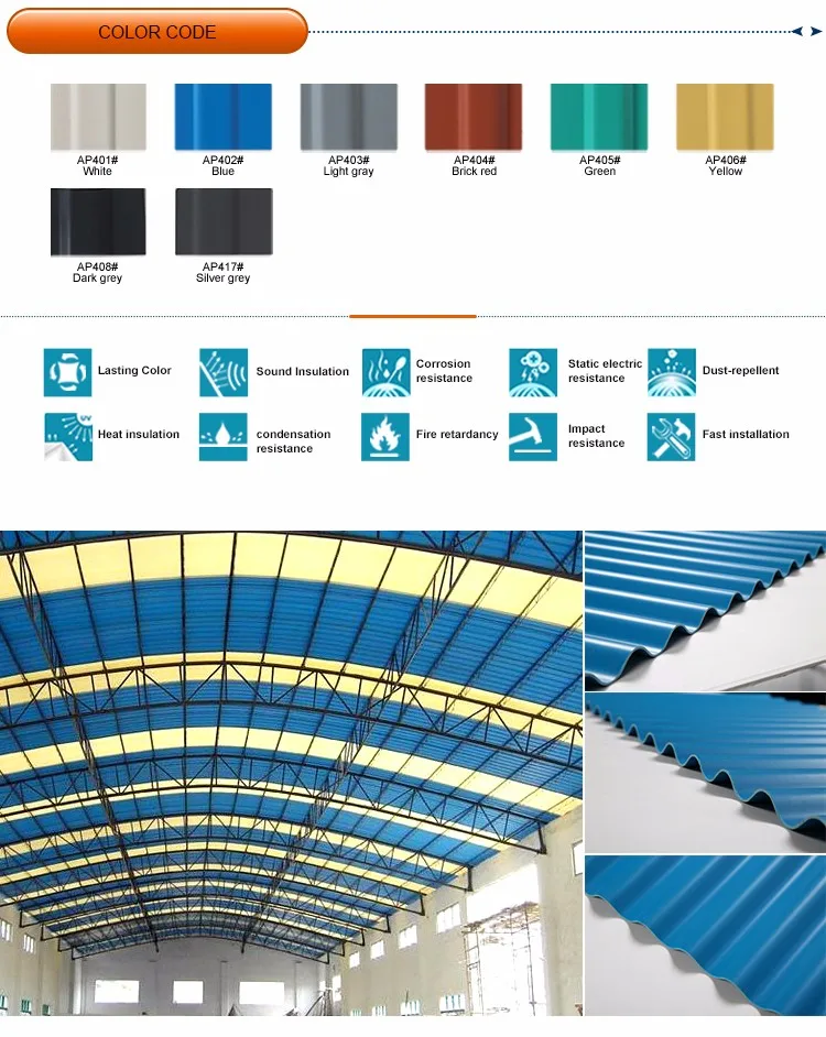 Heat insulation UPVC roof tiles prices color roof philippines