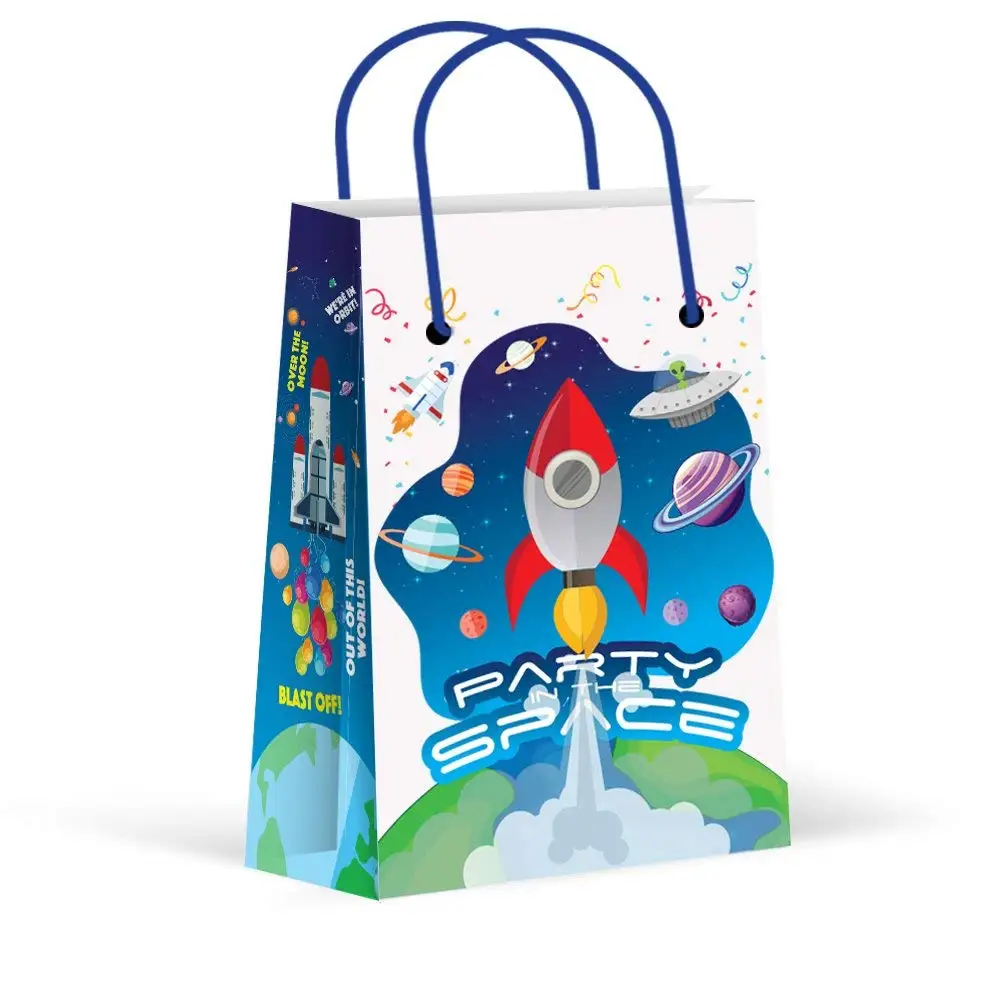 Premium Space Party Bags, Outer Space, Astronaut Party Favor Bags, New, Treat Bags, Gift Bags,Goody Bags, Space Party Favors, Space Party Supplies, Space Party Decorations, 12 Pack