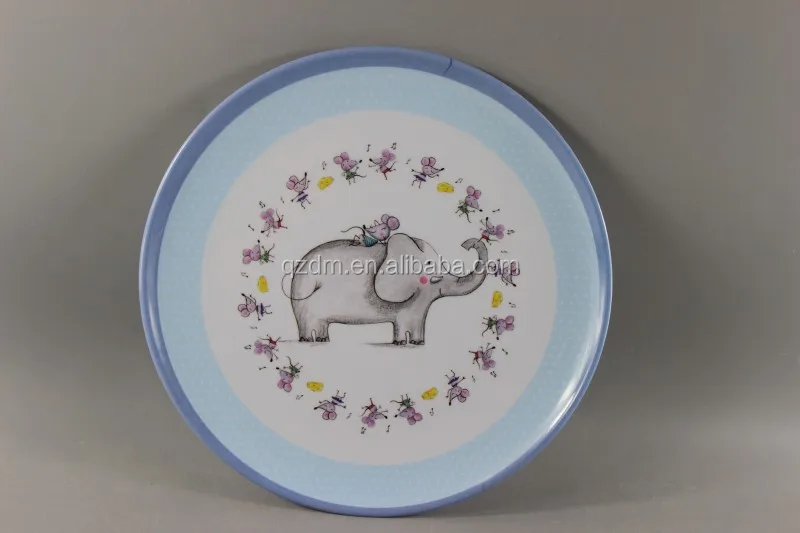 Elephant Print 11" Melamine round plate