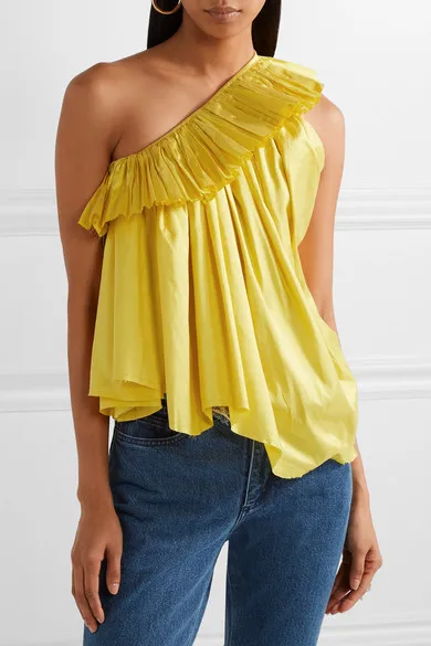 one side ruffle top