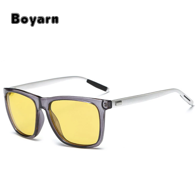 Fashion Mens Night Vision Anti Glare Driving Sunglasses Polarized Yellow Glasses